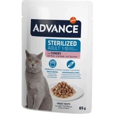 Advance Hindi Etli Pouch Kısırlaştırılmış Yetişkin Kedi Maması 1 Adet 85 gr