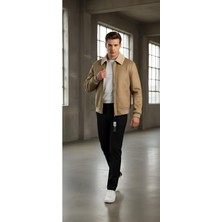 Moda Nubuk Yakası Kürklü Kalın Erkek Mont