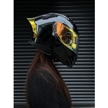 Rivox R1 Parlak Siyah Revo Kapalı Kask MD820