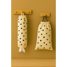 Paris Home 2’li Set Ekmek Torbası ve Poşetlik – Mutfak Düzenleyici Asılabilir Bez Organizer Düzenleyici Desenli