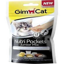 Gimcat Nutripockets Junior Mix Premium Yavru Kedi Ödül Maması 60 gr Biftek Lezzeti