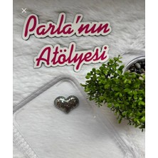 Parla'nın Atölyesi 0-3 Yaş Az Saçlı ve Saçsız Bebek Tokası Mavi Çok Simli Kalp