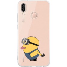 Manitoba Huawei P20 Lite Uyumlu Baskılı Yumuşak Silikon Şeffaf Telefon Kılıfı