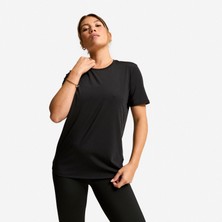 Decathlon Domyos Kadın Kısa Kollu Spor Tişörtü - Siyah