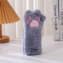 Kawaii Kedi Köpek Pati Pençe Peluş Kalemlik Kalem Kutu Makyaj Çantası Düzenleyici Lüx Hediyelik