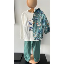 Atelier Alpi Erkek Çocuk Inşaat Tema Yağmurluklu 3lü Takım