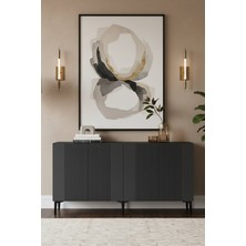 Yumedi Design KA1511A - Tarçın Konsol, Tv Sehpası, Çok Amaçlı Dolap ve Kahve Köşesi 150CM Antrasit