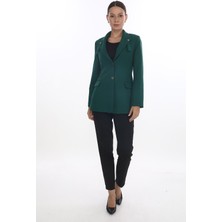 White Diamond Önü Düğmeli Yaka Detaylı Ceket 42 - Yeşil