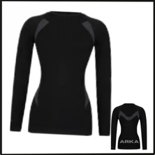 Thermoform Uyguna-Yakala Siyah Termal Üst Içlik - Kadın - 14003-S