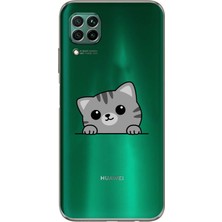 Manitoba Huawei P40 Lite Uyumlu Baskılı Yumuşak Silikon Şeffaf Telefon Kılıfı