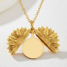 Takvanov Kişiye Özel Doğum Çiçeği ve Harf Gravürlü Altın Renk Kadın Kolyesi – Anlamlı Hediye