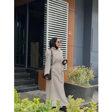 Touche Kemerli Oversize Trençkot Krem