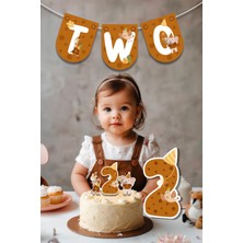 Niksy Design Boho Parti Hayvanları Temalı Two Mini Parti Süsü Seti 2 Yaş Doğum Günü Konsepti