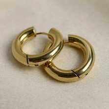 Bimia Gold Kalın Halka Küpe