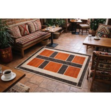 Uşak Has Halı Patchwork Halı  Kahverengi  Taba 170X240  Çok  Amaçlı  Lüks Halı