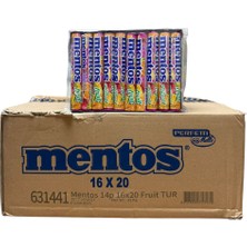Mentos Çilek , Portakal , Limon Aromalı Çiğnenen Draje Şekerleme ( 37,5 gr * 20 ) * 16 Adet