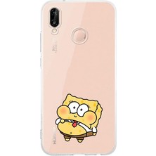 Manitoba Huawei P20 Lite Uyumlu Baskılı Yumuşak Silikon Şeffaf Telefon Kılıfı