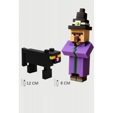 Minecraft Cadı Witch ve Kedi Cat Seti Hareketli Eklemli Figür