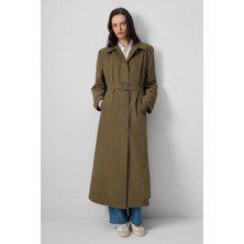 Touche Kemerli Oversize Trençkot Haki