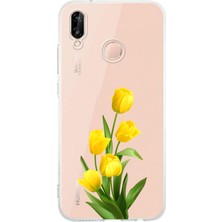 Manitoba Huawei P20 Lite Uyumlu Baskılı Yumuşak Silikon Şeffaf Telefon Kılıfı