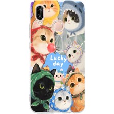 Manitoba Huawei P20 Lite Uyumlu Baskılı Yumuşak Silikon Şeffaf Telefon Kılıfı