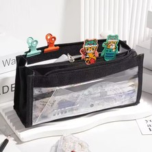 Kawaii Şeffaf Travel Geniş Kapasiteli Kumaş Çok Bölmeli Büyük Boy Kalemlik Kalem Kutusu Hediyelik