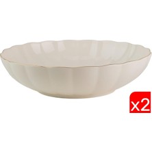 Kütahya Porselen Bone Luz Altın File Çorba Kasesi 15CM 2 Li