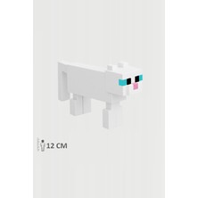 Minecraft Kedi Cat Beyaz Hareketli Kuyruklu Eklemli Figür