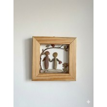 Husta Aksesuarakrilik Boyalı Doğal Taş ve Ağaç Dalı Detaylı Minimalist Tablo 20X20 cm