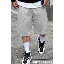 Vladivosto Büyük Beden Battal Boy Diz Hizasında Ekstra Bol Kalıp Yüksek Bel Siyah Gri Renk Şort