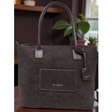 Leauder Women Kadın Süet Görünümlü Shopper Omuz Çantası Geniş Hacimli Şık Günlük Çanta