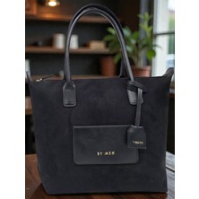 Leauder Women Kadın Süet Görünümlü Shopper Omuz Çantası Geniş Hacimli Şık Günlük Çanta