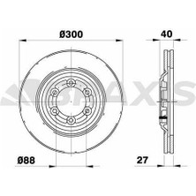 Braxis On Fren Dısk Aynası Isuzu Dmax 2.5 Crdı 4WD 2012- (300X27X88)