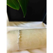 Generic 925 Ayar Gümüş Silver Renkli Kadın Künye/bileklik - Kalp ve Şans Temalı