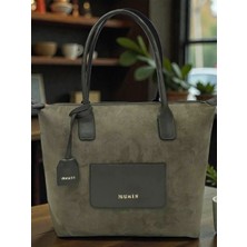 Leauder Women Kadın Süet Görünümlü Shopper Omuz Çantası Geniş Hacimli Şık Günlük Çanta