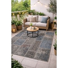 Kilim  Patchwork Halı  Mavi Tonları  Ntage  Eskitme  Desenli  El  Yapımı  Yünlü  Çok  Amaçlı  Halı    150X200