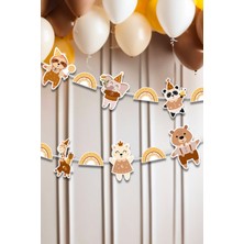 Niksy Design Boho Parti Hayvanları Temalı Banner Parti Süsü