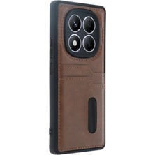 Mtxdpn Newface Xiaomi Redmi Note 14 Pro 4g Kılıf Sara Kartvizitli Deri Kılıf - Taba