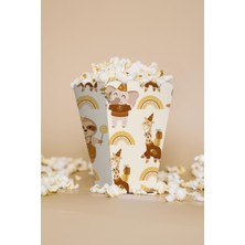 Niksy Design Boho Parti Hayvanları Temalı Mini Mısır Kutusu 8 Adet