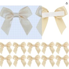 Massaltay 10ADET Yapışkanlı - Saten Fiyonk - Krem