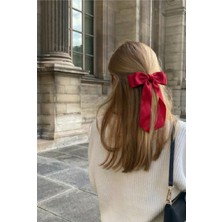 Massaltay Krem Kadın Saten Kurdele Fiyonk Timsah Toka – Günlük ve Özel Gün Saç Aksesuarı