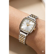 Reward Kadın Kol Saati | 24 mm Çelik Kasa, Gümüş - Altın Renk Kordon, Mineral Cam