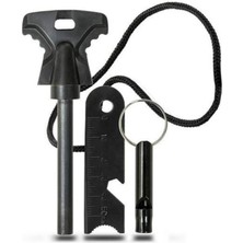 Maarketim Acil Durum Magnezyum Çubuk Çakmaktaşı Hayatta Kalma Ateş Başlatıcı Çakmak Kiti Düdük Hediyel