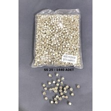 Massaltay Gümüş Rengi Metal Kasalı Dikme Beyoğlu Taşı SS25 – 1440 Adet (1 Paket) Boncuk Işleme Taşı