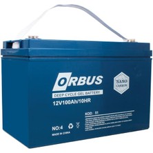 SiHako Orbus 12 Volt 100 Amper Karbon Jel Tip Akü (330X173X212 Mm)