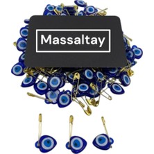 Massaltay 100’LÜ Iğneli Nazar Boncuğu Seti - Takı Yapımından Dekorasyona, Şans ve Koruma Için Mavi Boncuklar
