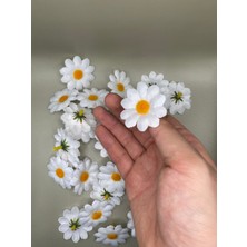 Massaltay Beyaz Papatya Süs Çiçeği 25’li Paket | El Işi, Nikah ve Hediye Süsleme