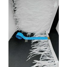 Massaltay Deve Kuşu Tüyü Şerit Beyaz 1 Metre