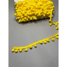 Massaltay Sarı Ponpon Şerit 1 Metre | Dekoratif Süsleme, Hobi, Kostüm ve Tekstil Aksesuarı