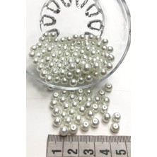 Massaltay Beyaz Cam Inci Boncuk 6 mm